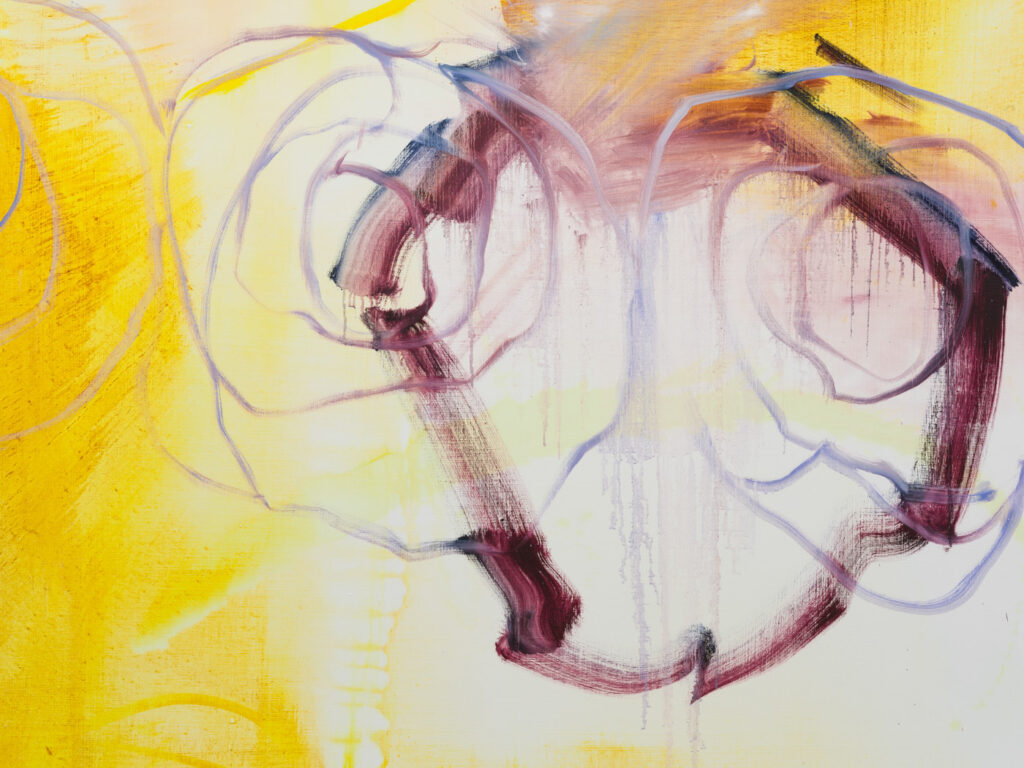 Yellow abstract painting by Emma McIntyre